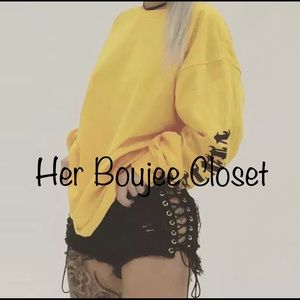 Lace up denim shorts